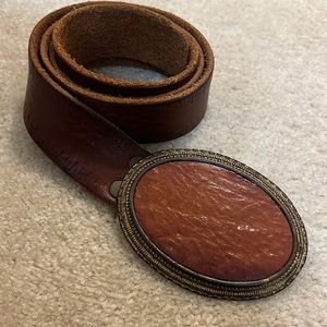 Brave Men Leather Italy Brown Belt 34